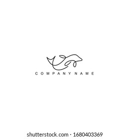 creative dolphin outline logo design