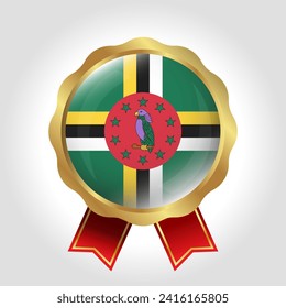 Creative Dominica Flag Label Vector Design