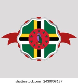 Creative Dominica Flag Sticker Emblem