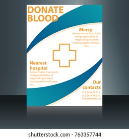 Creative Donate blood motivation information donor poster. Blood Donation. World Blood Donor banner. Red stroke and text.