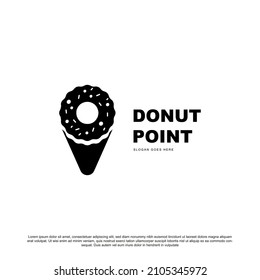 Creative donut point logo design. Donut and point vector for your brand or business