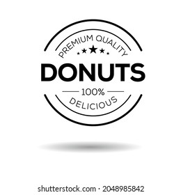 Creative (Donuts) logo, Donuts sticker, vector illustration.