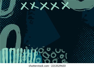 Creative doodle art Geometric different shapes and textures in the style of 80's of abstract elements in soft colors for poster and background