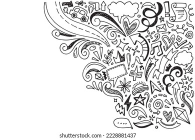 Creative doodle art hand drawn illustration design.