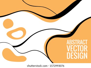 Creative doodle art header with abstract shapes and lines. Color background. Vector illustration.