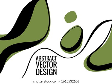 Creative doodle art header with abstract shapes and lines. Color background. Vector illustration.