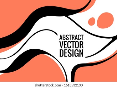 Creative doodle art header with abstract shapes and lines. Color background. Vector illustration.