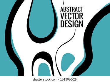 Creative doodle art header with abstract shapes and lines. Color background. Vector illustration.