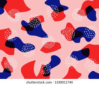 Creative doodle art header with different shapes and textures. Collage. Vector - Vector