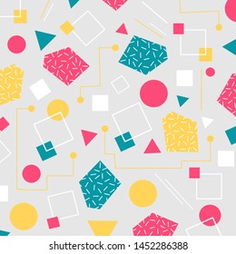Creative doodle art header with different shapes and textures. Universal geometric trend pattern. Vector.