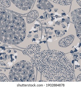 Creative doodle art header with different animal skin textures seamless pattern design. Collage. Vector