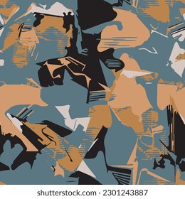 Creative doodle art pattern with different shapes and textures. line and geometric fabric textile pattern
