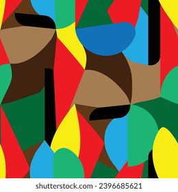 Creative doodle art pattern with different shapes and textures. line and geometric fabric textile pattern
