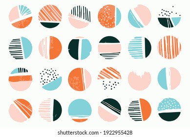 Creative doodle art seamless pattern with different shapes and textures. Collage. Vector