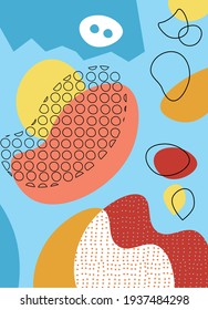 Creative doodle art seamless pattern with different shapes and textures. Collage. Vector