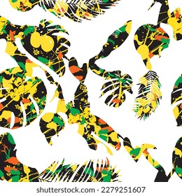 Creative doodle art seamless pattern with different shapes and textures