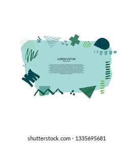 Creative doodle art template. Hand drawn collage with different shapes and textures. Vector