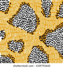 Creative doodle geometric background art header with different lines, dots and textures. Collage.