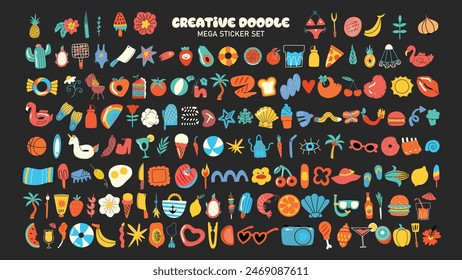 Conjunto de pegatinas Mega Doodle Creativo