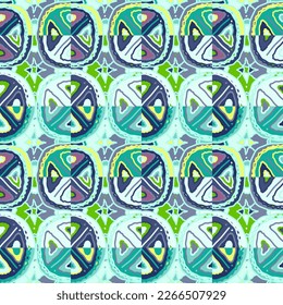 Creative doodle mosaic tile. Abstract Scribble seamless background pattern. Design for fabric, textile print, wrapping paper, cover. Vector illustration
