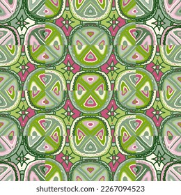 Creative doodle mosaic tile. Abstract Scribble seamless background pattern. Design for fabric, textile print, wrapping paper, cover. Vector illustration