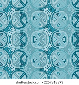Creative doodle mosaic tile. Abstract Scribble seamless background pattern. Design for fabric, textile print, wrapping paper, cover. Vector illustration
