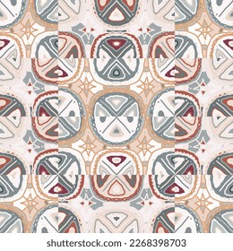 Creative doodle mosaic tile. Abstract Scribble seamless background pattern. Design for fabric, textile print, wrapping paper, cover. Vector illustration
