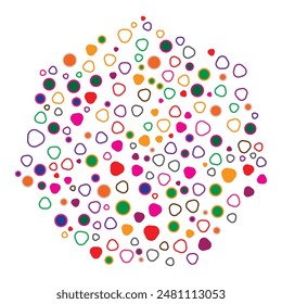 creative dot and colorful shape with circle background
