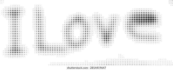 Creative Dot Grid Pattern Design Showing Love Text Style