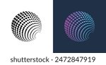 Creative doted logo design with modern style , doted halftone , premium vector