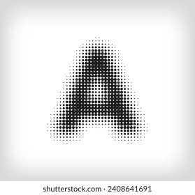 Creative dotted letter A design. Alphabet set pixel is flat and solid. Integrative and integrative pixel movement. Modern icon ports.