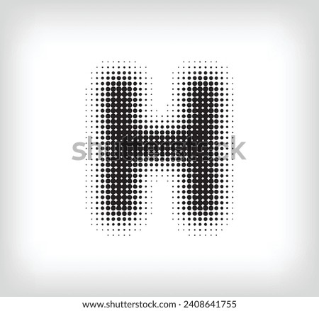 Creative dotted letter H design. Alphabet set pixel is flat and solid. Integrative and integrative pixel movement. Modern icon ports.
