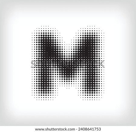 Creative dotted letter M design. Alphabet set pixel is flat and solid. Integrative and integrative pixel movement. Modern icon ports.