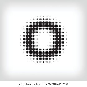 Creative dotted letter O design. Alphabet set pixel is flat and solid. Integrative and integrative pixel movement. Modern icon ports.