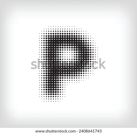 Creative dotted letter P design. Alphabet set pixel is flat and solid. Integrative and integrative pixel movement. Modern icon ports.
