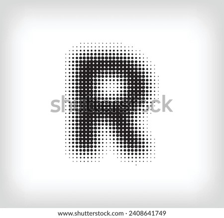 Creative dotted letter R design. Alphabet set pixel is flat and solid. Integrative and integrative pixel movement. Modern icon ports.