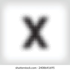 Creative dotted letter X design. Alphabet set pixel is flat and solid. Integrative and integrative pixel movement. Modern icon ports.