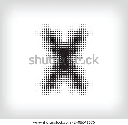 Creative dotted letter X design. Alphabet set pixel is flat and solid. Integrative and integrative pixel movement. Modern icon ports.