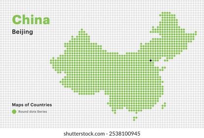 Creative Dotted Map of China with capital Beijing. Round dots