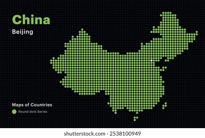 Creative Dotted Map of China with capital Beijing. Round dots