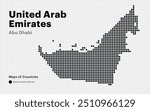 Creative Dotted Map of United Arab Emirates with capital Abu Dhabi. Round dots