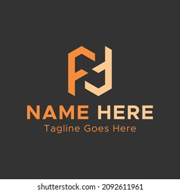 Creative Double f letter Logo. Square shape letter Logo. Light Orange color Abstract Logo.