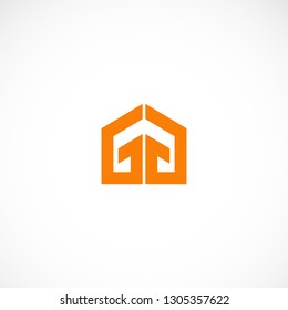 Creative Double Letter G Home Logo Design