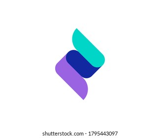 Creative double like vector sign logo. Colorful abstract hand, thumb, approval, ribbon icon symbol logotype.