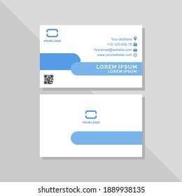 Creative double side business card blue elegant cleant and minimalist design