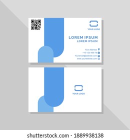 Creative double side business card blue elegant cleant and minimalist design