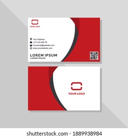 Kreatives doppelseitiges Visitenkartenrot und schwarz elegantes, minimalistisches Design 