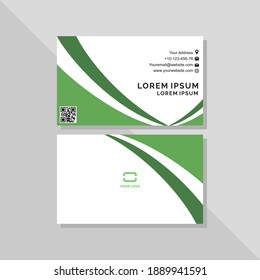 Creative double side business card green elegant cleant and minimalist design