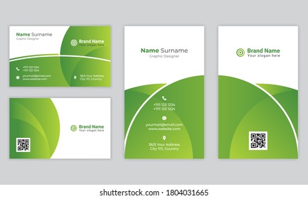 Creative double sided Business Card template design. Horizontal and vertical Business Card design layout, Geometry business vector illustration.