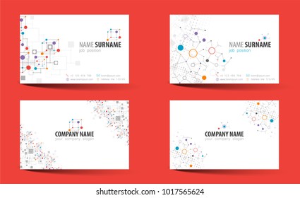 Creative double-sided business card template. Vector
